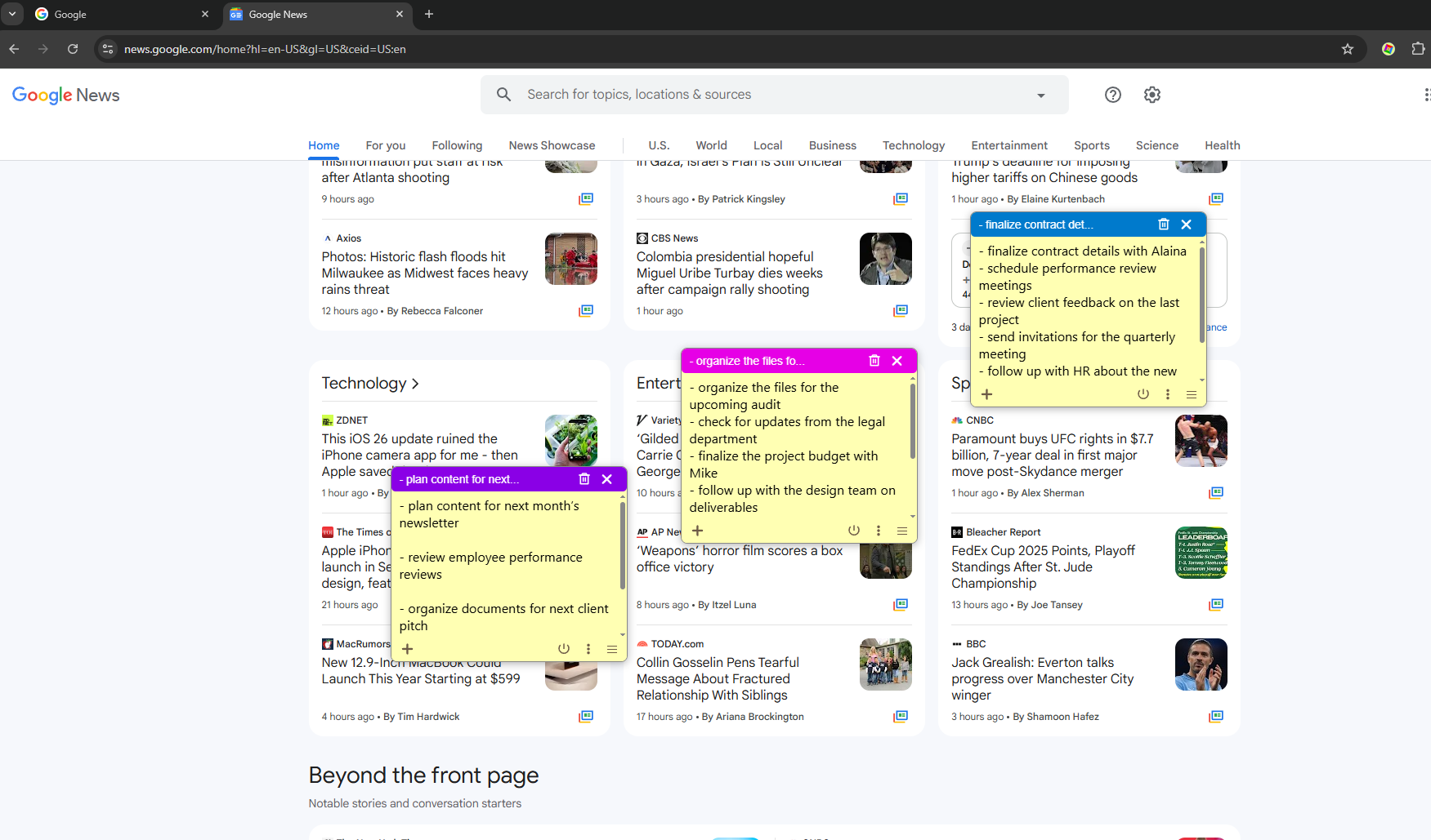 Jeg Web Notes Screenshot #1